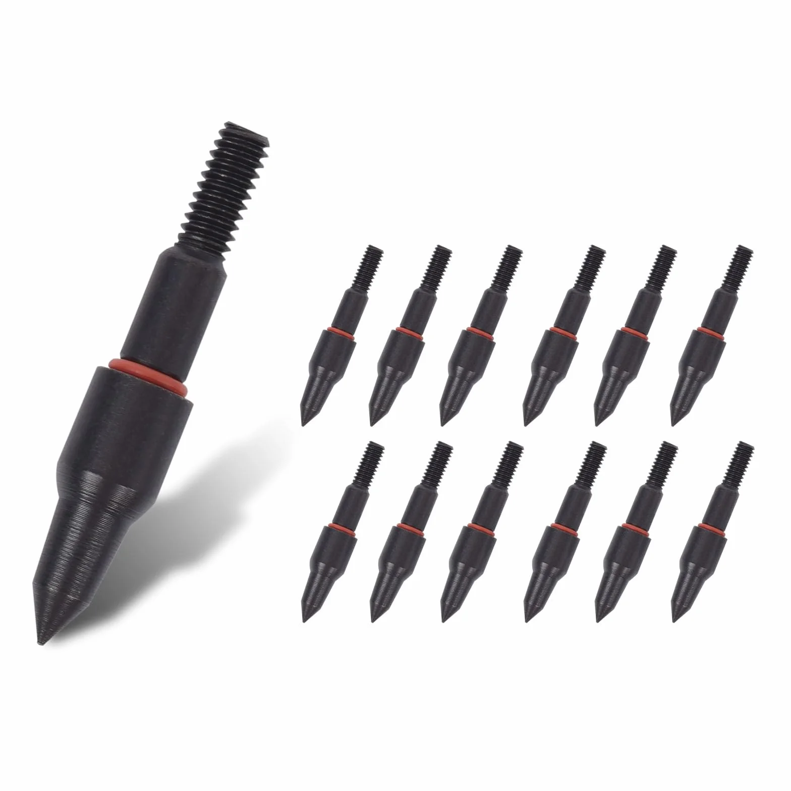 Lot de 12 pièces / 24 pièces - Noir - Vis - Flèches de tir à l'arc - Pointes sauvages - Arbalète - Pointe de flèche pour aiming pratique, chasse, cibles de précision, tir (12 pièces/24 pièces)