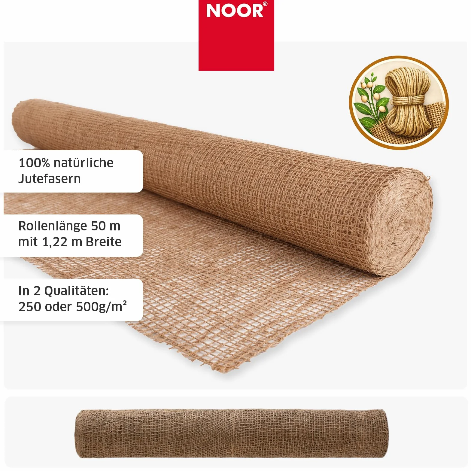 NOOR Tapis Anti-érosion 1,22 x 50m 250 g/m²