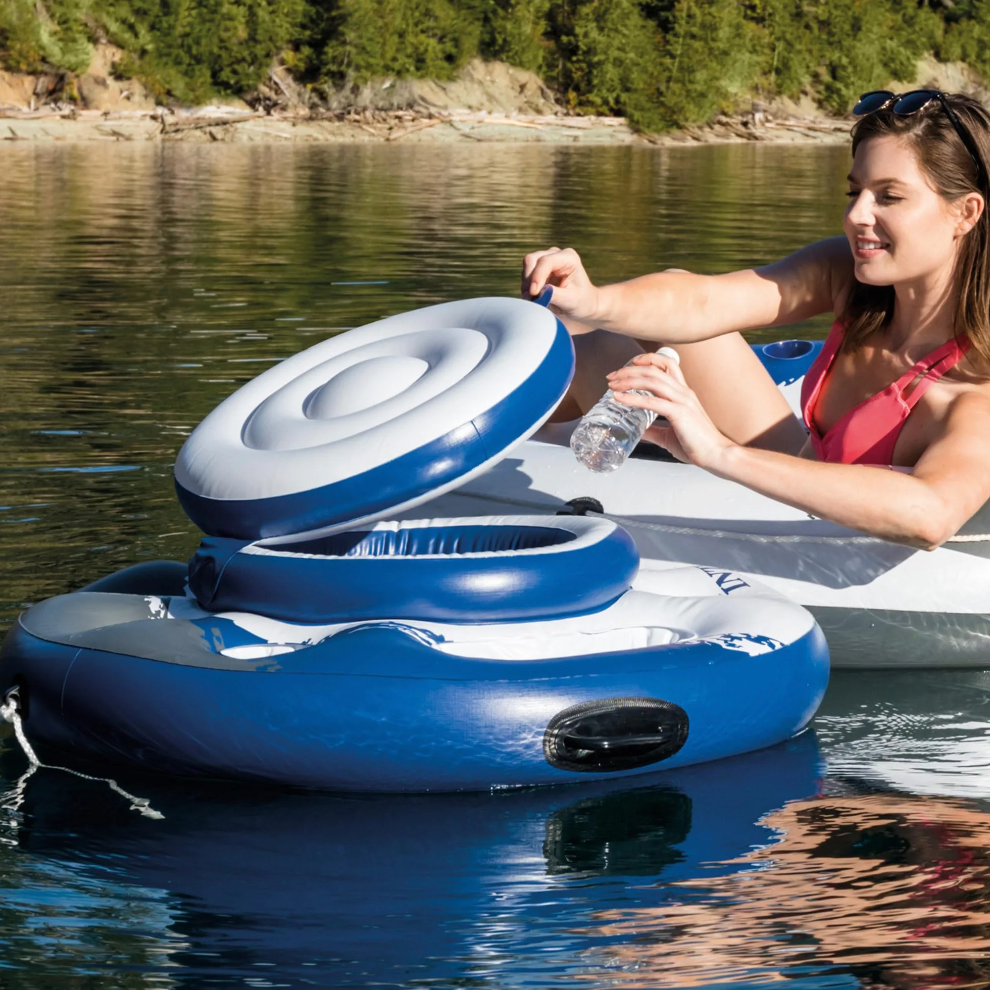 Intex Glacière Gonflable Ronde River Run 56822NP Blanc