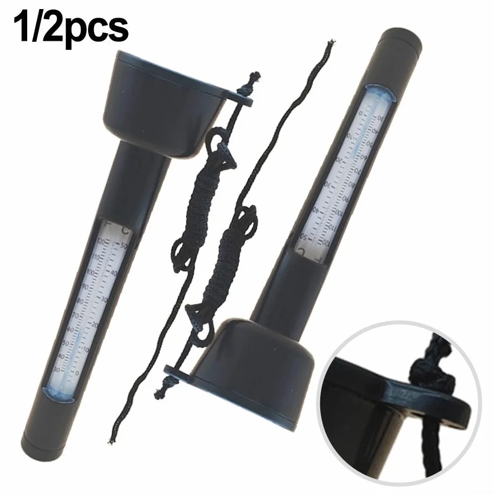 Thermomètres flottants pour piscine, spa, aquarium, lot de 2, noir, ABS