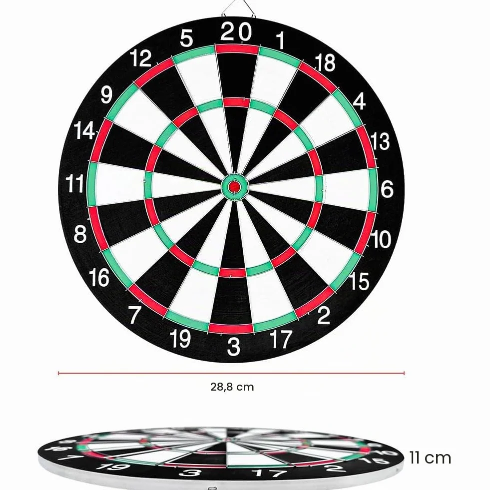 Tableau de Fléchettes,Jeu de Fléchette Professionnel,Cible en Liège,Rond Cible avec 4 Fléchettes,Les Loisirs Sport Dart Board Tournoi Adultes pour Bureau Jeux D'intérieur,12zoll