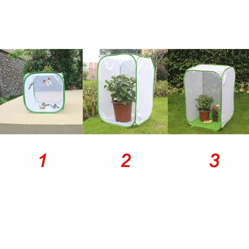 Cage d'habitat pour insectes et papillons pliable en maille avec fermeture éclair Taille S