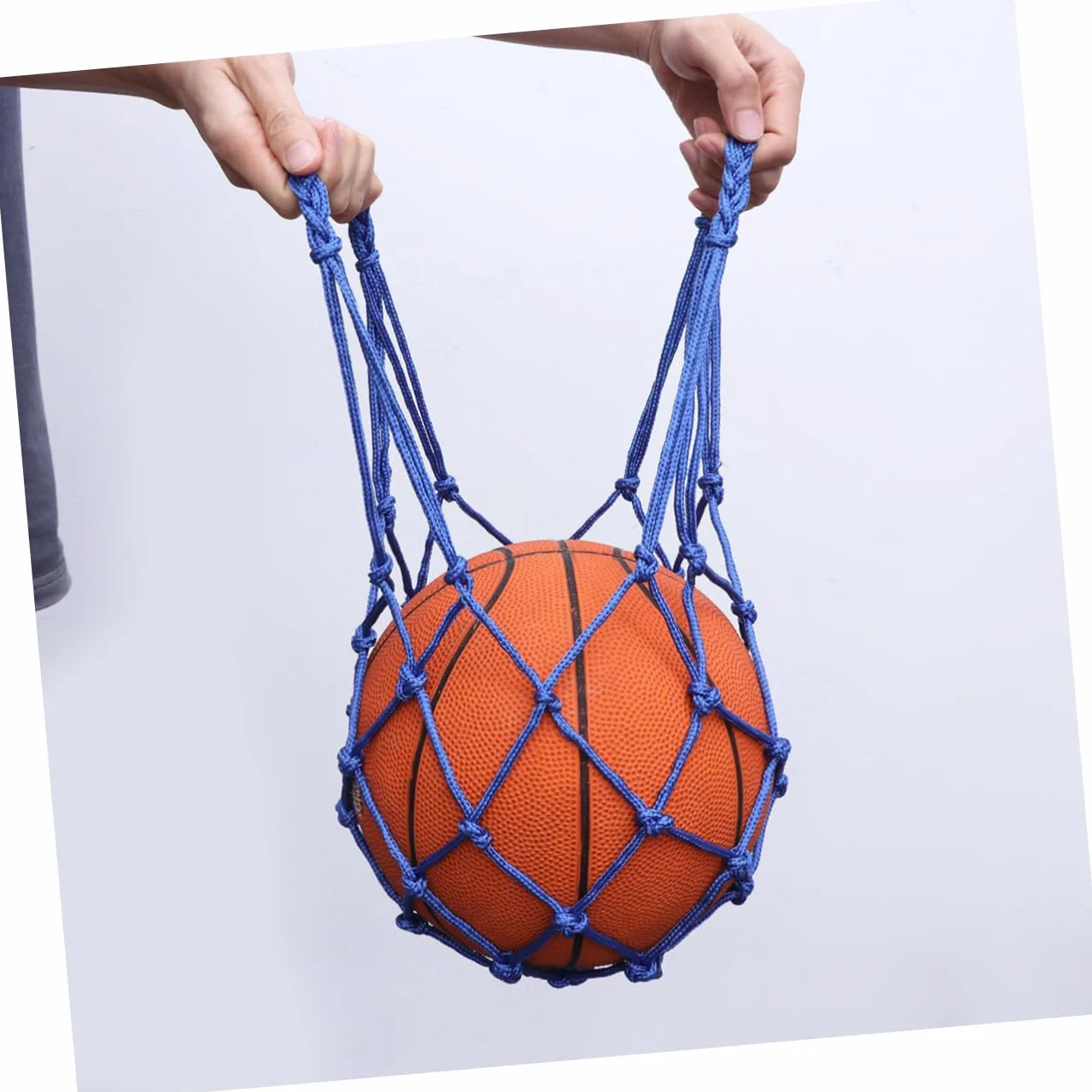 de Rangement Maille Nylon Renforcé avec Cordon de Serrage de Transport pour Ballon de Basket Football Bleu et Résistant à Eau pour Écoles et Entraînements