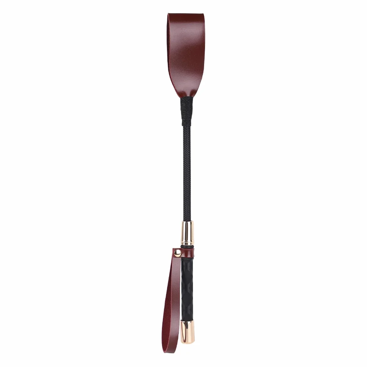 Cravache d'équitation 34 cm avec poignée en gel antidérapant (rouge rétro)