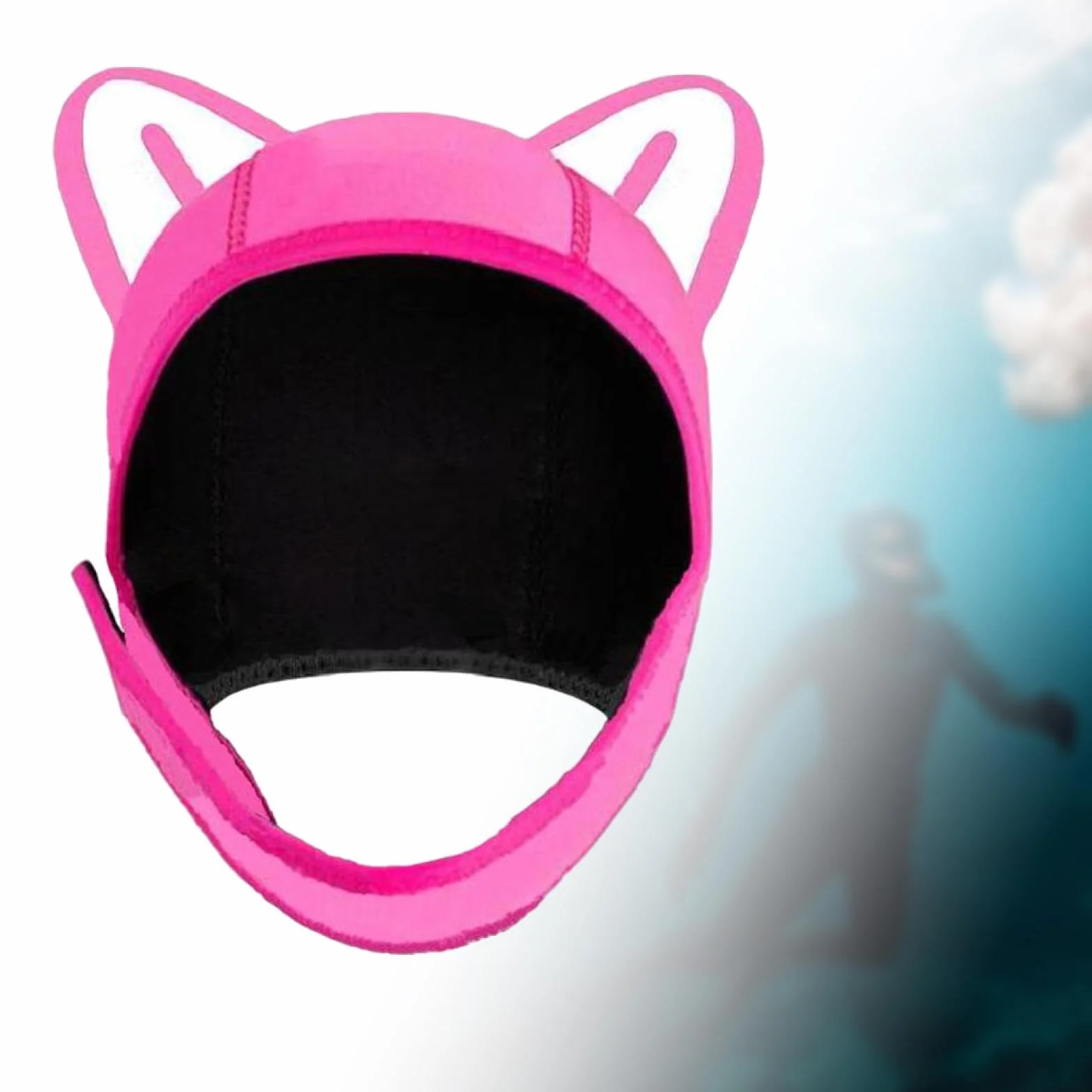 LOVIVER Cagoule de plongée avec Oreilles de Chat, Casquette de Surf, Joli Couvre-tête Thermique, Chapeau de Natation pour Voile, Kayak, Sports Nautiques