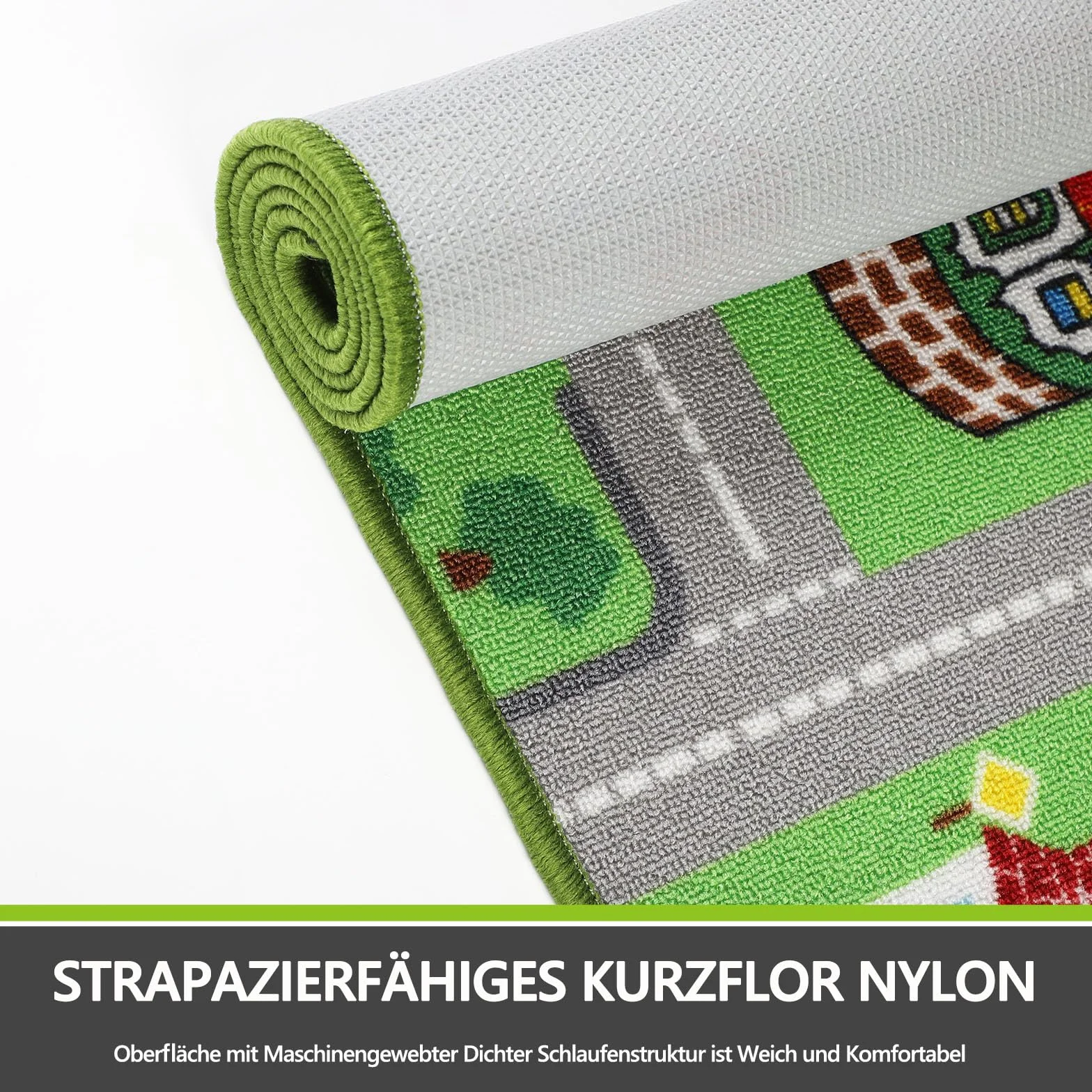 Tapis de salle de classe 200 x 300 cm - Tapis pour enfants - Voitures circulation routière - Jouet tout-petit