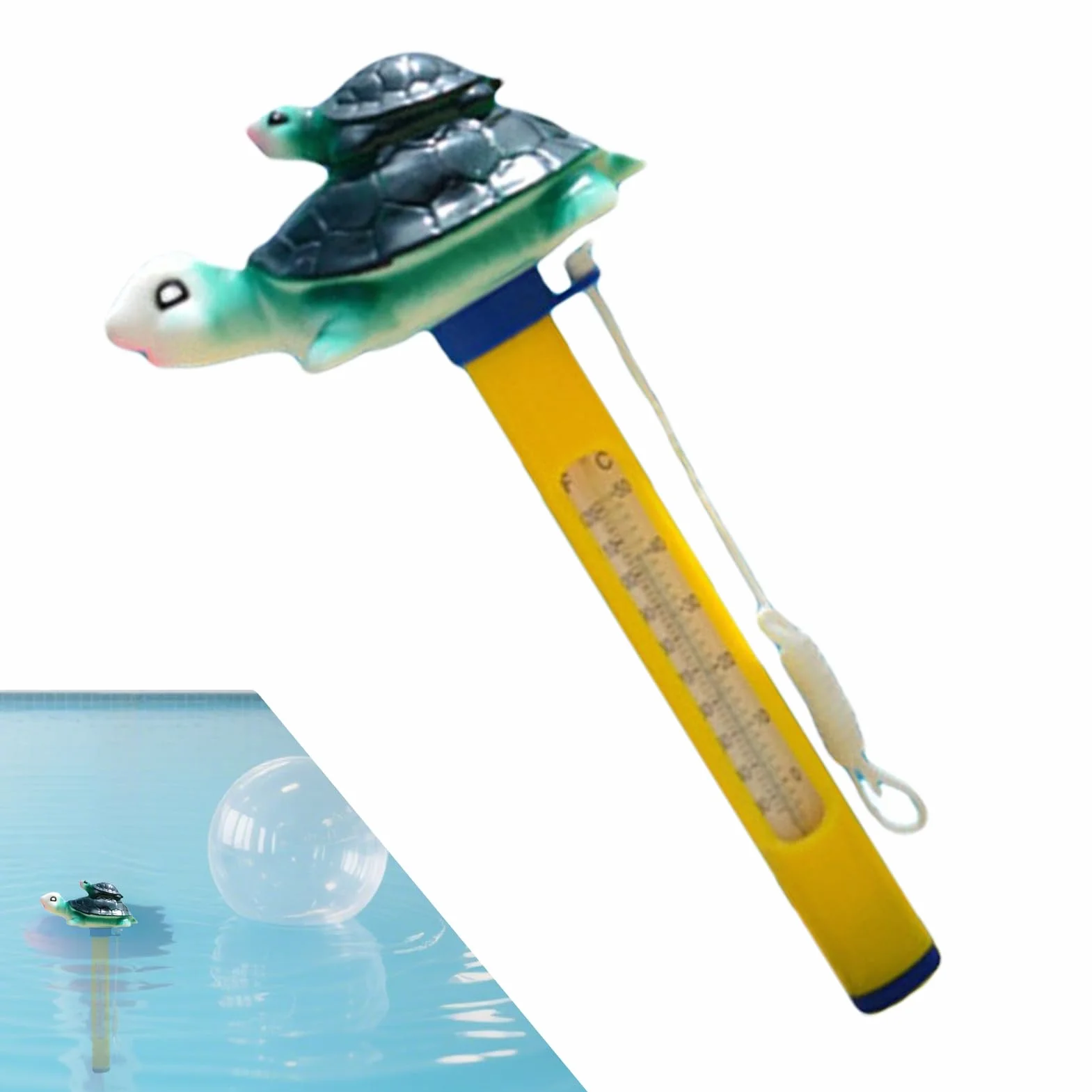 Thermomètre Flottant pour Piscine Moniteur de Température d'Eau avec Corde