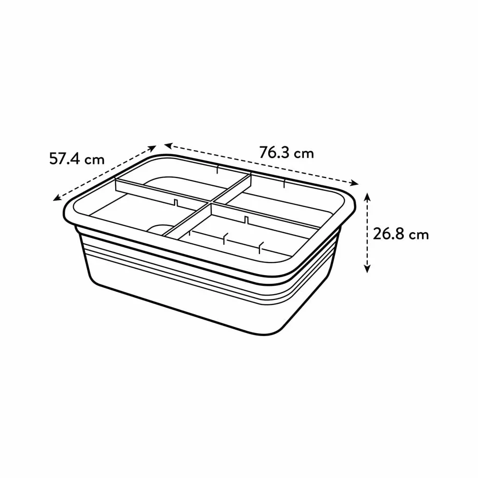 Elho Green Basics Grow Garden I Plateau de Semis Jardinière d'Herbes Plastique Recyclé 76.3 x 57.4 x 26.8 cm Noir