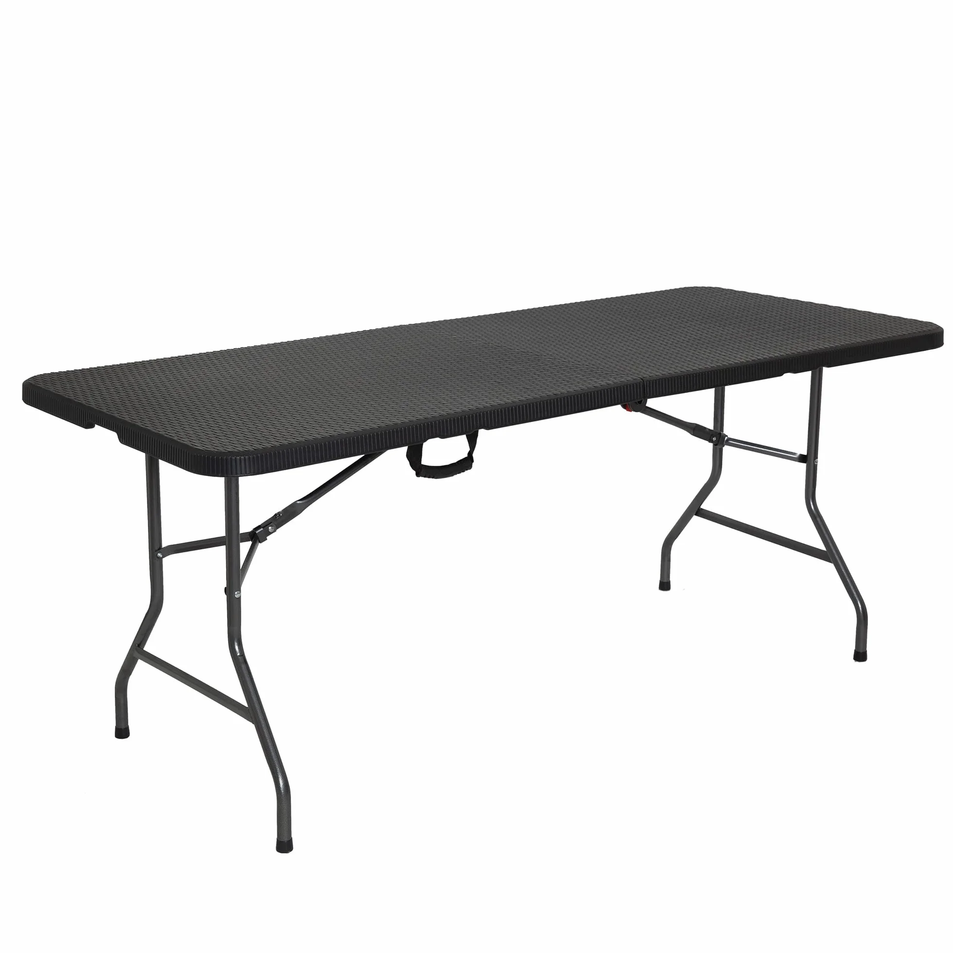 AREBOS Table de Buffet Pliable 182 x 74 x 74 cm Aspect rotin Résistant aux intempéries 8 Personnes