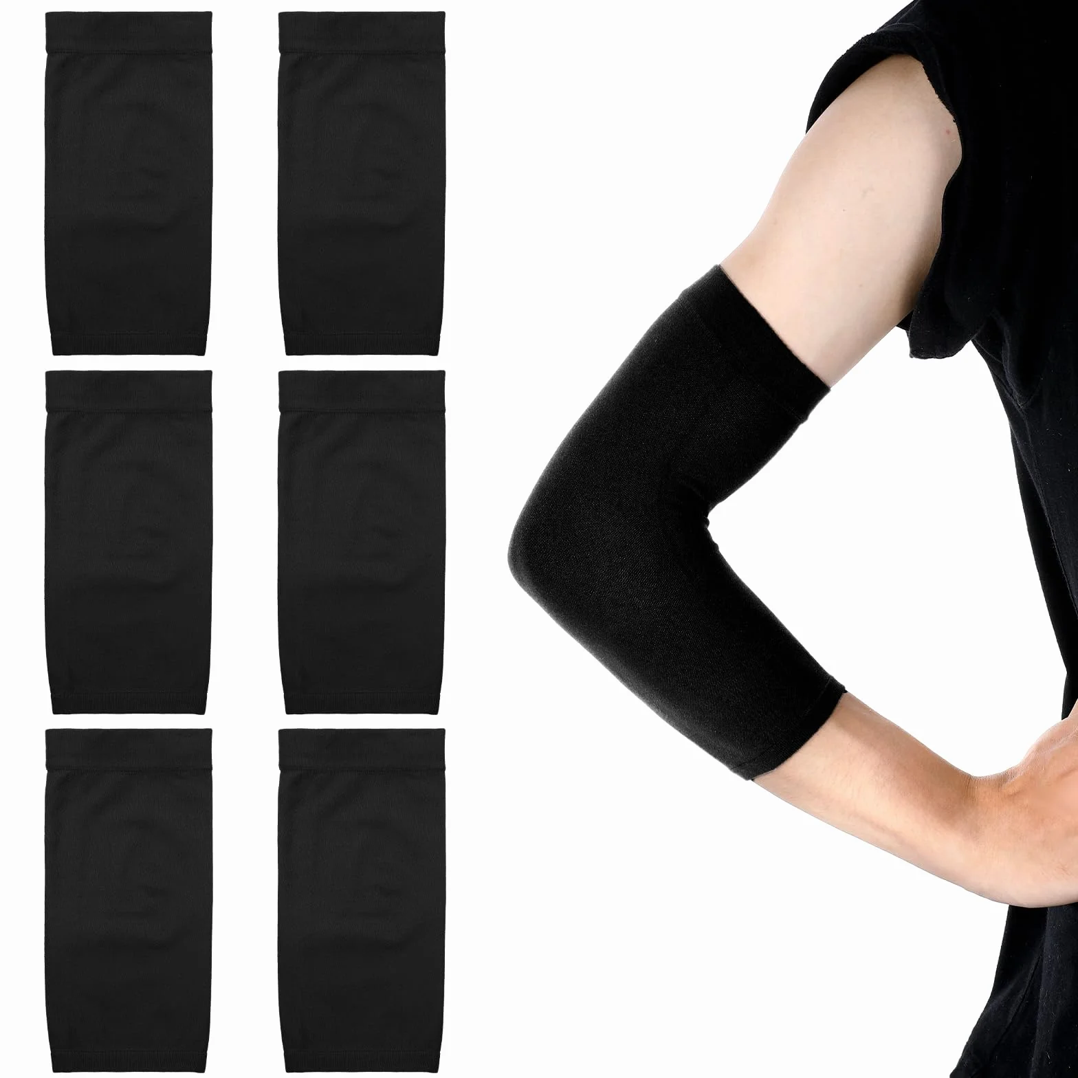 DIVINA VITAE Lot De 3 Paires De Manchons De Tatouage Pour Avant-Bras, Noirs, En Élasthanne, Pour Couvrir Les Tatouages ​​Et Protéger Du Soleil, Pour Hommes Et Femmes