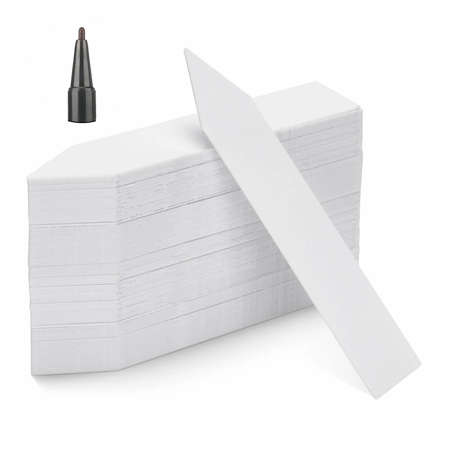 KINGLAKE étiquette en plastique pour plantes 100 pièces 10x2cm blanc