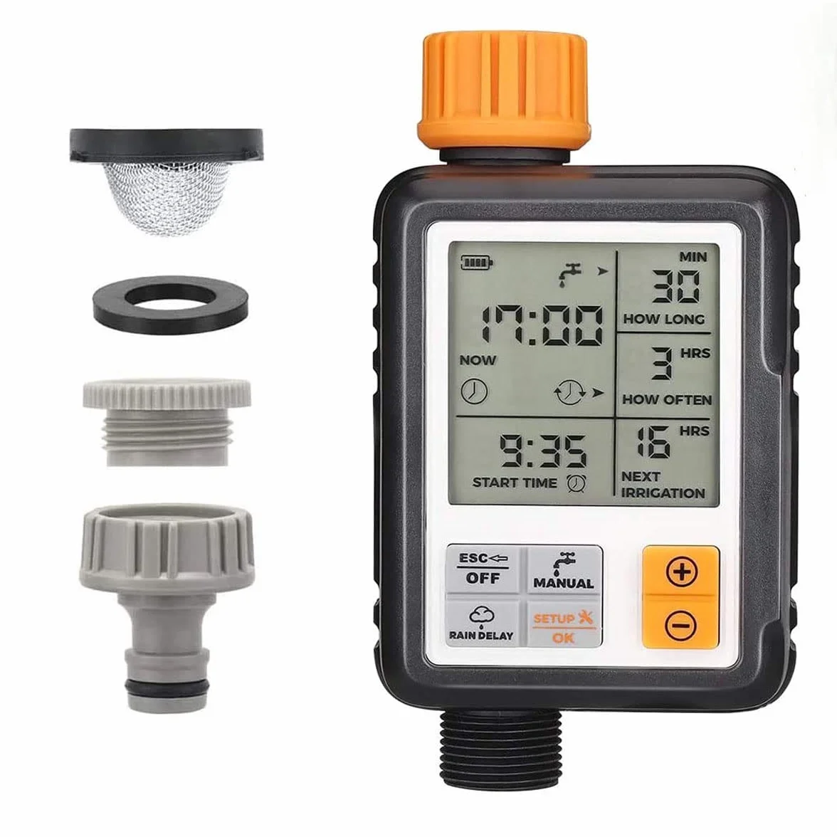 Johgee Minuterie Arrosage Automatique Jardin Programmateur Extérieur avec Grand Écran LCD