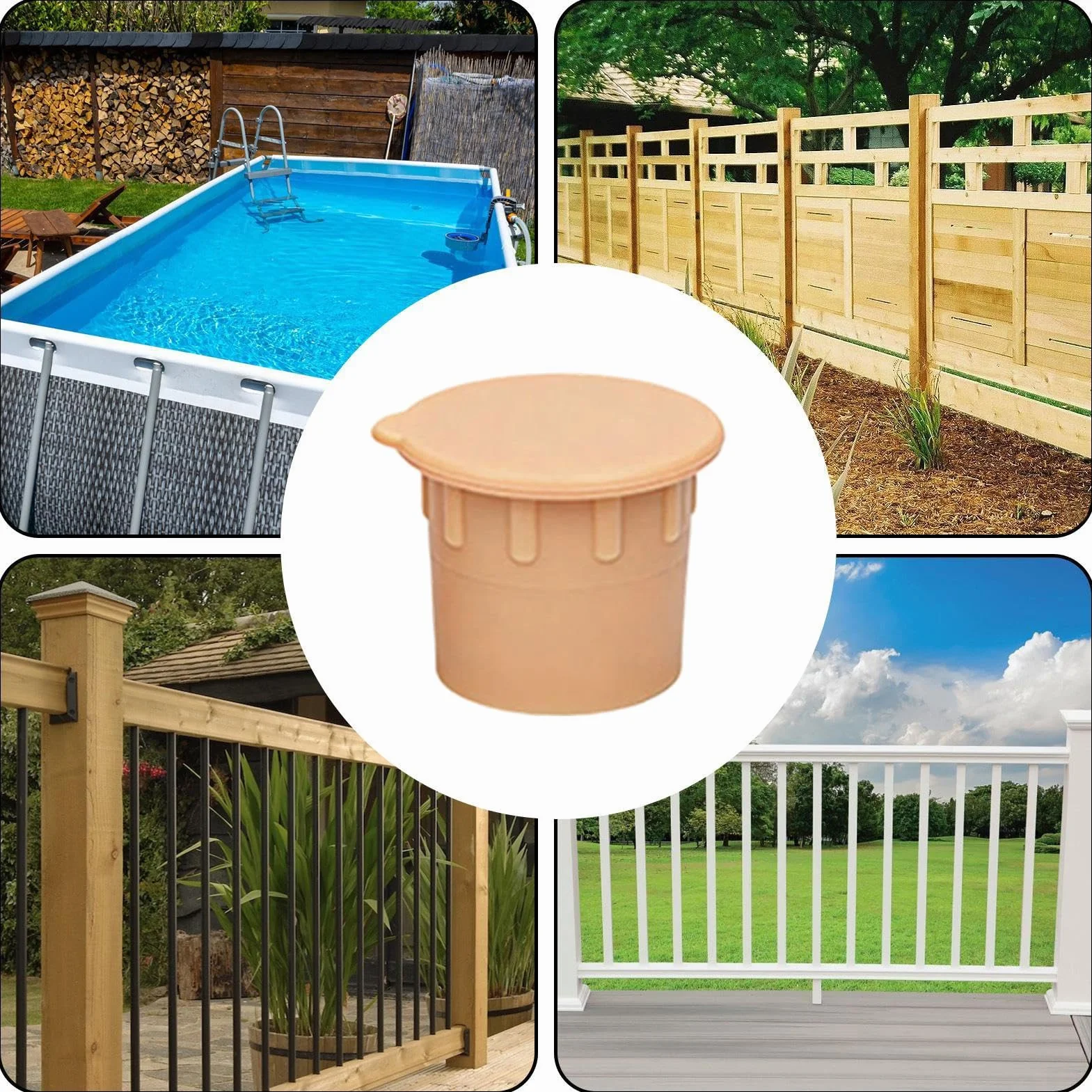 Générique Bouchons pour barrière de Piscine 10 pièces protège-Sol Capuchons de Protection pour Trous