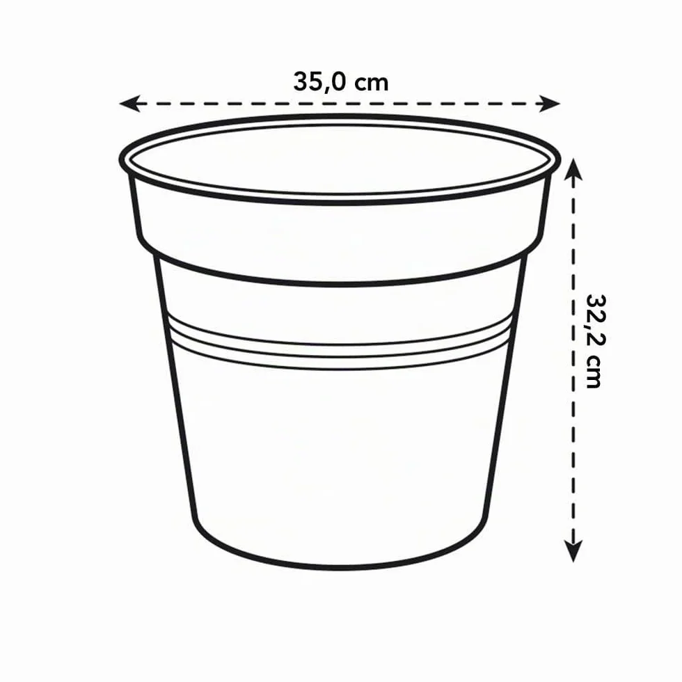 Elho Green Basics Pot De Culture 35 - Ø 35 x H 32.2 cm - Noir/Living Noir
