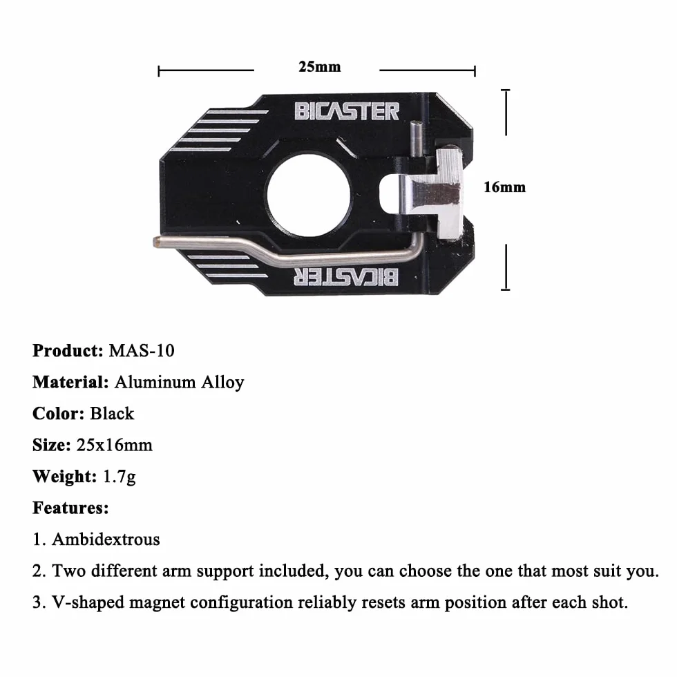 BICASTER Tir à l'arc Coussin Piston + Repose-flèche Ambidextre Rebond Magnétique – 1 Set