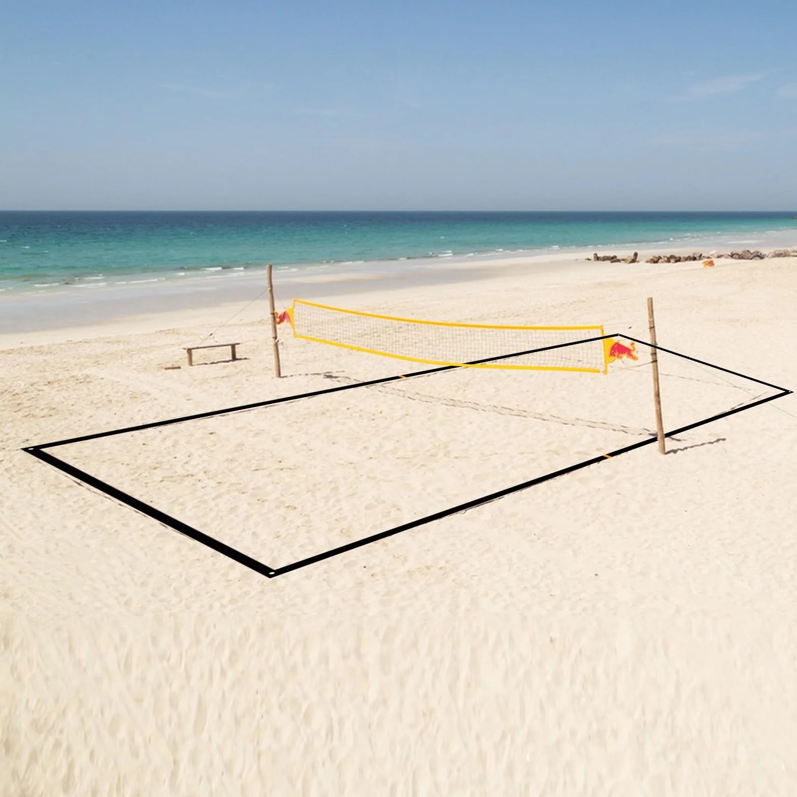 Lignes De Beach Volley Renforcées pour Sable, Délimitations de Terrain de Volley-Ball Robustes, Accessoires de Jeu Extérieur Réutilisables