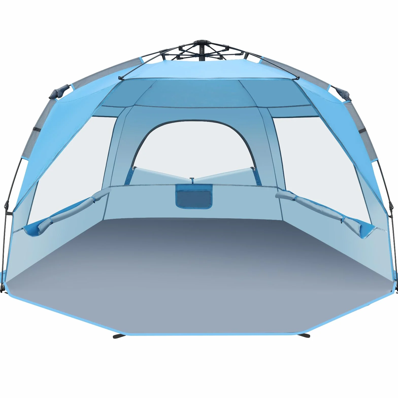 Glymnis Tente de Plage Quick Up Tente de Plage Automatique Protection UV 50+ Protection Contre Le Vent avec système Quick Up Petite Taille repliée pour 4 à 5 Personnes