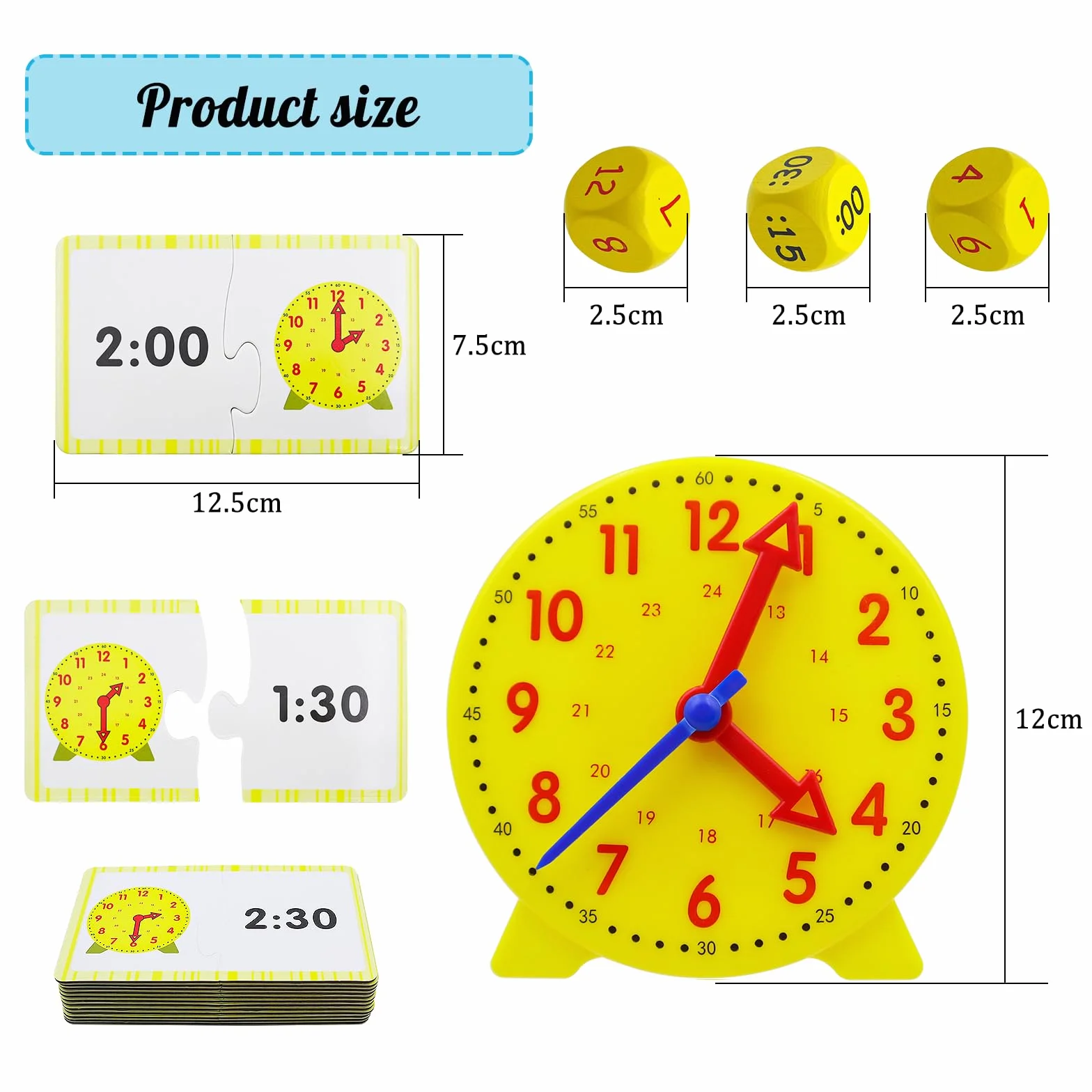 Horloge Enfant Apprentissage Kit, Horloge éducative pour Enfants 5-8 Ans