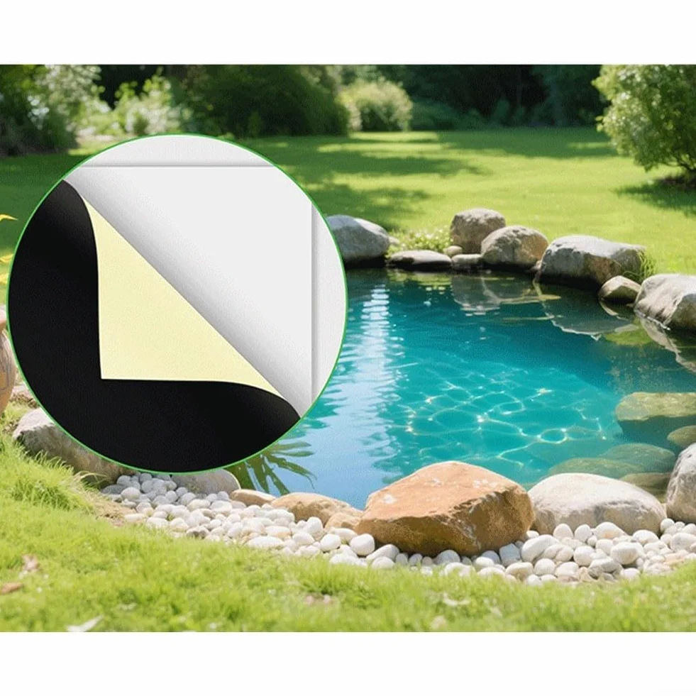 Kit de réparation de revêtement EPDM, 2 patchs étanches en caoutchouc butyle pour fuites étangs, toits, gouttières