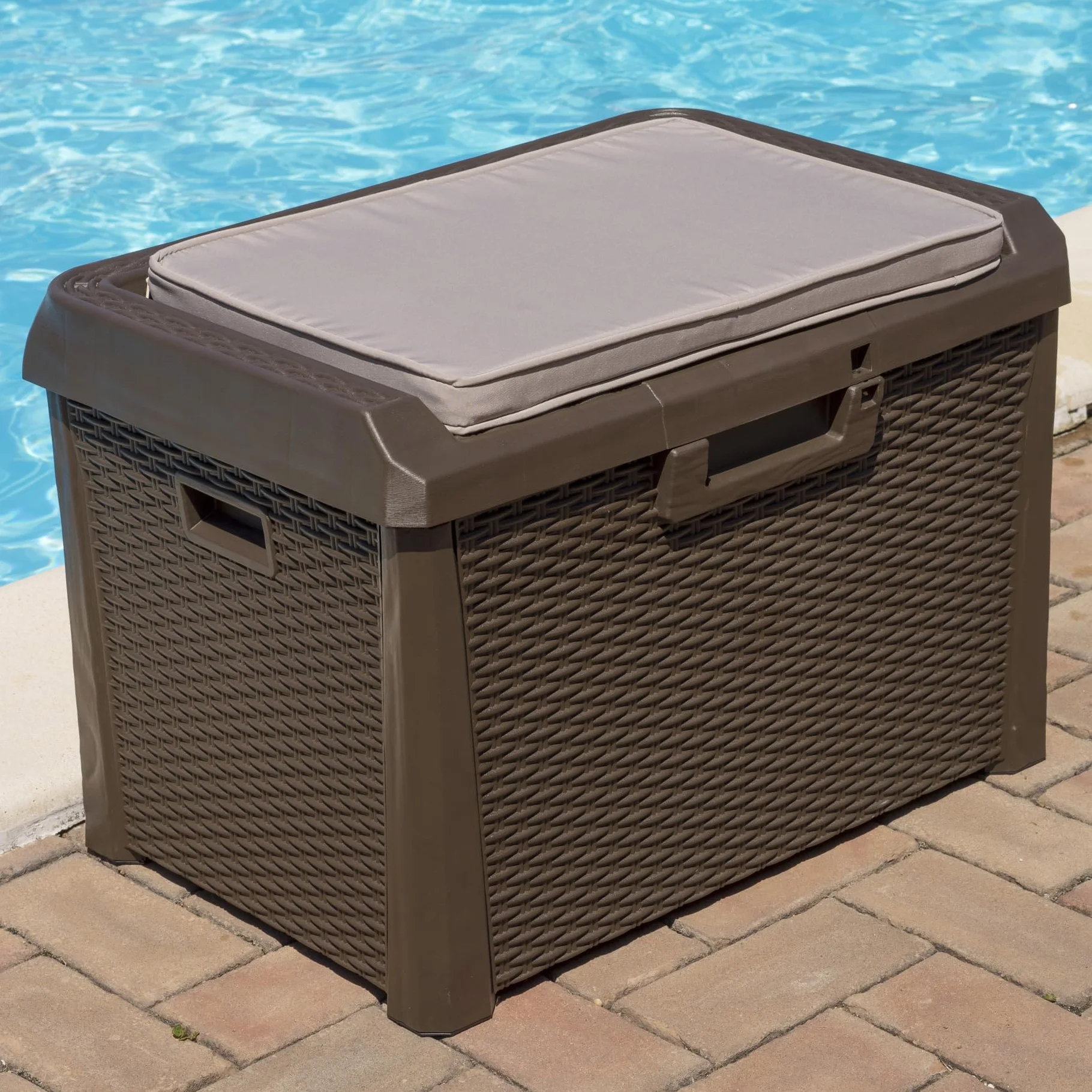 Toomax Compact Box Santorini Malle de Rangement Résine Marron 73 x 50,5 x 49,5 cm