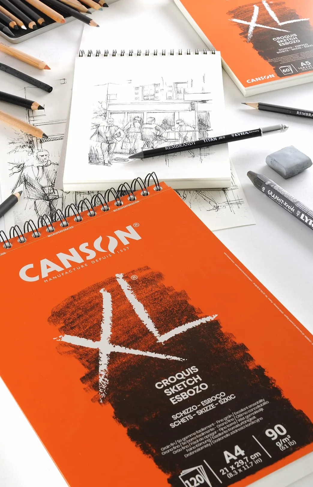CANSON XL Croquis Album spiralé A3 120 feuilles 90g/m² Ivoire