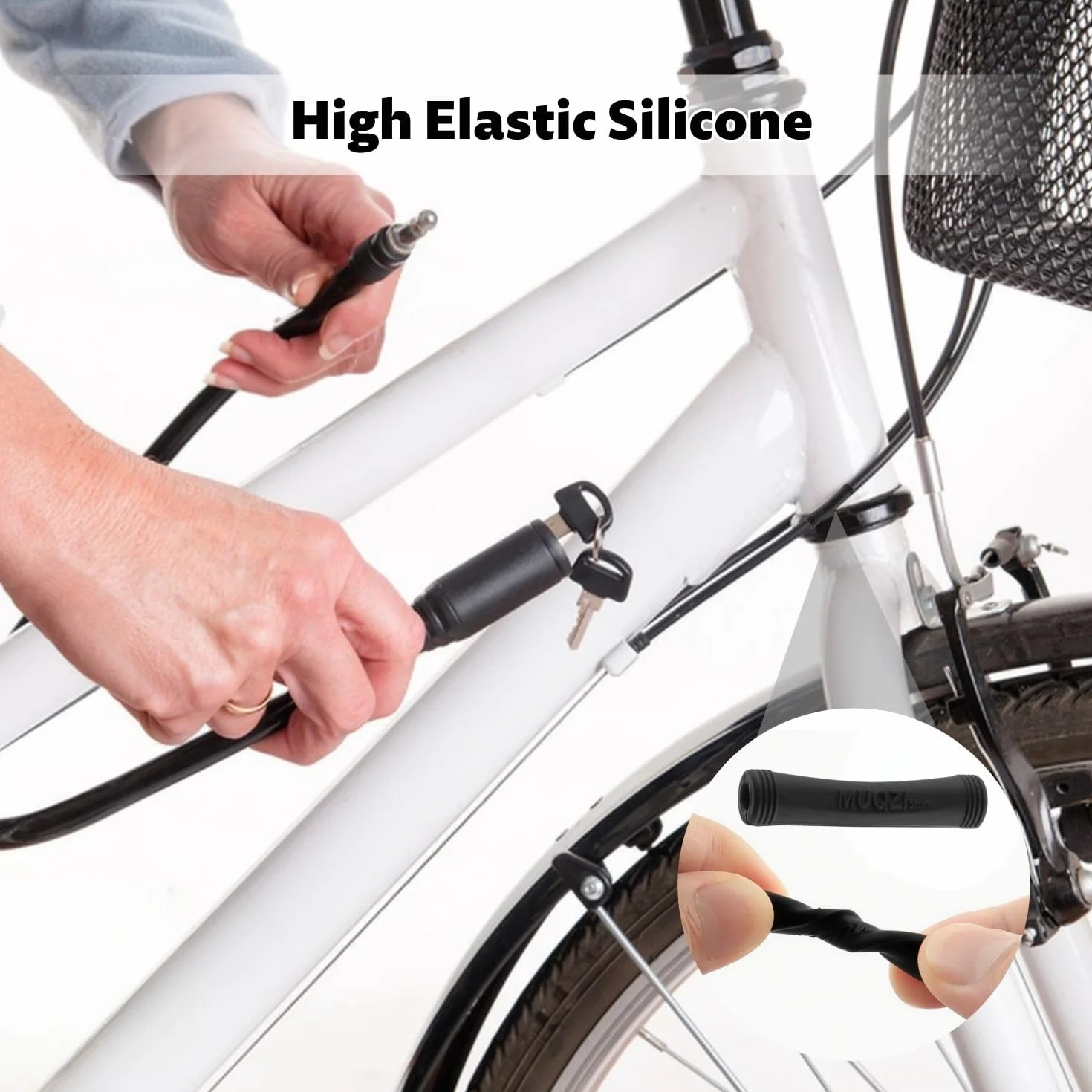 Lot de 4 protections de cadre de vélo avec 6 guides de tubes en caoutchouc - Cadre en carbone - 4 tailles différentes - Accessoires de vélo
