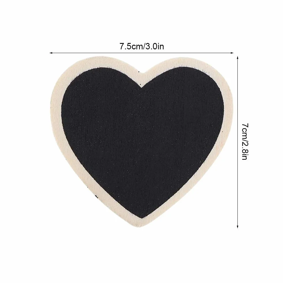 Tableau noir en forme de coeur Artisanat Décoration Mariage 10 pièces