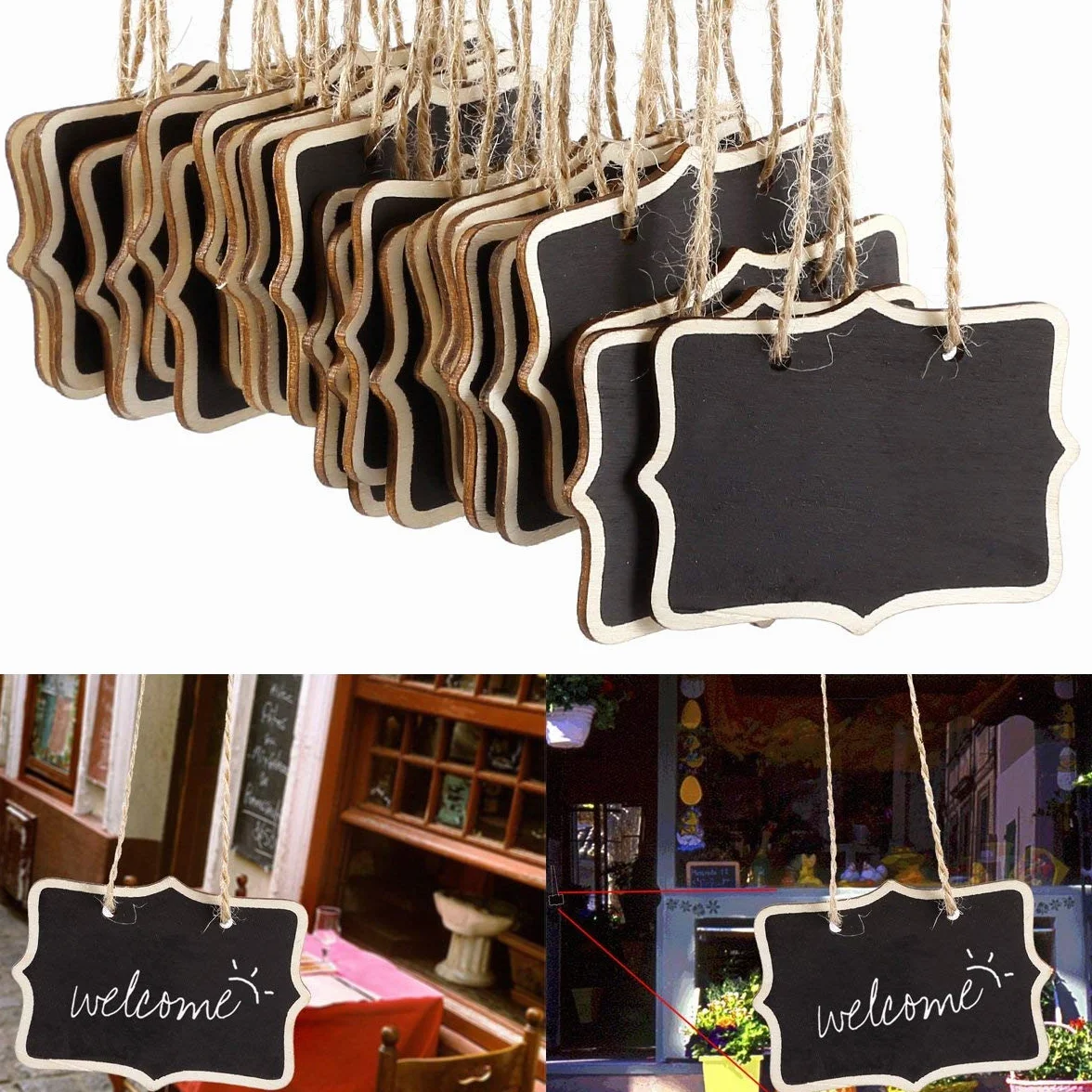 Mini Ardoise 12 Pcs Tableau Bois Numéro de Chaîne Mariage Fête Cuisine