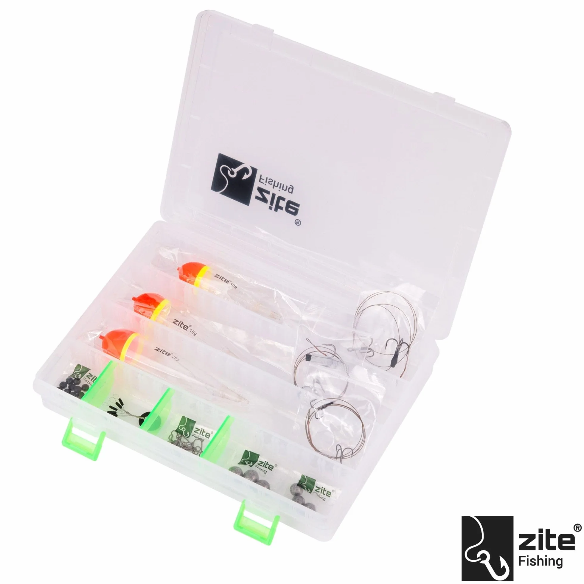 Zite Fishing Deadbait Lot de flotteurs de pêche en cristal 10-25 g Montage double triple prêt à l'emploi