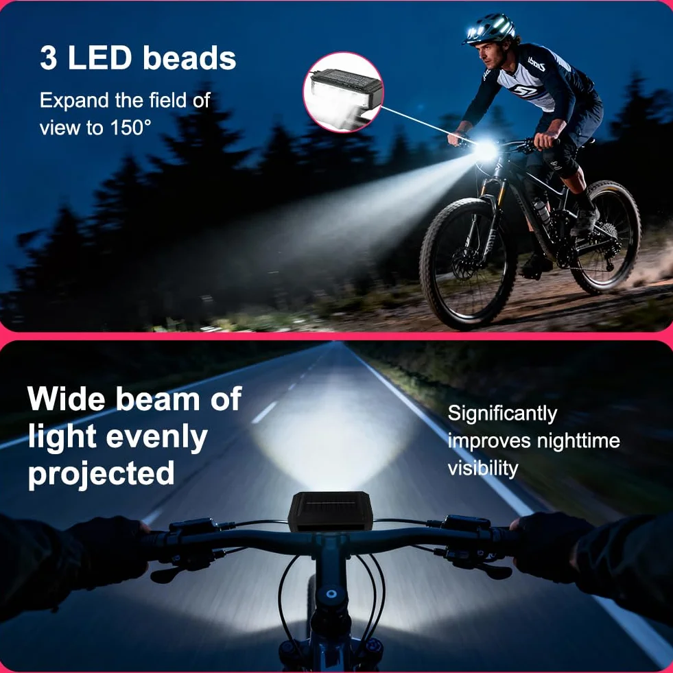 Lumiere Velo Avant et Arrière, Éclairage Avant et Arrière pour Vélo Rechargeable USB, Lampe Velo LED Lumineux, 5+4 Modes pour VTT Course Cycliste Trotinette Électrique