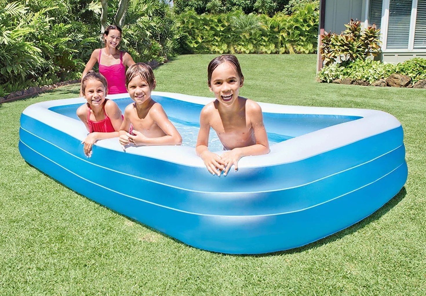 Intex Piscine Rectangulaire Givrée Bleu 305x183x56 cm
