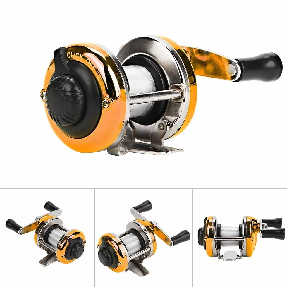 Moulinet de Pêche sur Glace 3.5 Pouces Durable Résistant à la Corrosion Léger Portable Océans Rivière Bleu