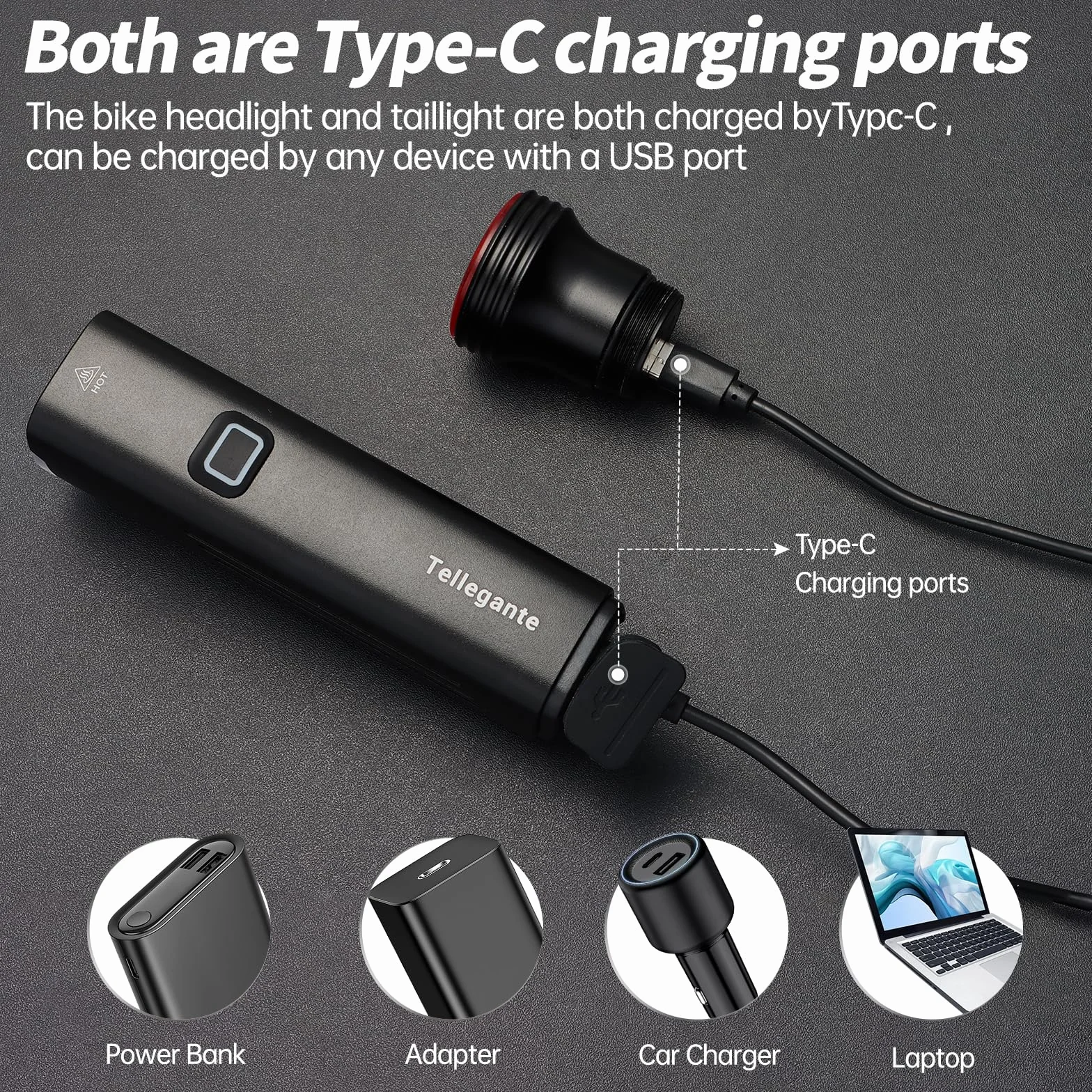 Lampe Velo 2 LED Puissantes Faisceau Haut/Bas Feu Arrière Vélo Intelligent | 6000mAh Eclairage Velo Rechargeable USB C, Détection de Freinage, IPX6 Étanche Lumiere Velo Avant et Arriere en Aluminium
