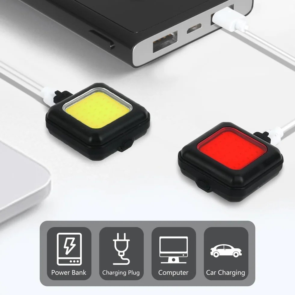 Ainiv Lumiere Velo Avant et Arriere, 3 Modes D'éclairage, Lampe Velo Ultra Slim avec 30 Perles Lumineuses, USB Rechargeable Eclairage Velo pour Cyclysme VTT, VTC, Bicyclette