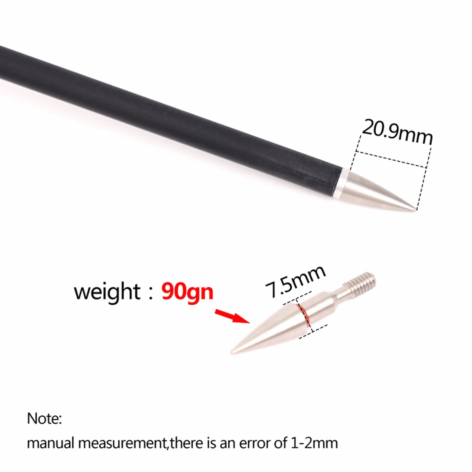 6pcs Pointe de flèche de tir à l'arc Points de Champ Cible 70-125 Grain Pointes de flèche Vissées à Tête de flèche d'entraînement Cible