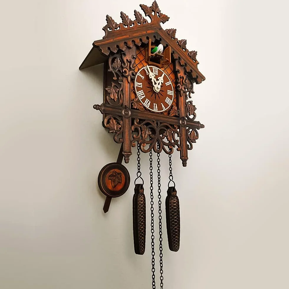 Pendule à Coucou Forêt Noire Horloge Murale Rétro Chant Authentique Décoration Artisanale