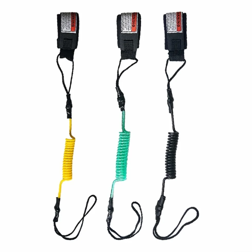 Corde à main de sécurité, laisse de surf pour bodyboard, corde à ressort en TPU, sangle de poignet réglable haute résistance pour adultes et enfants, sports nautiques