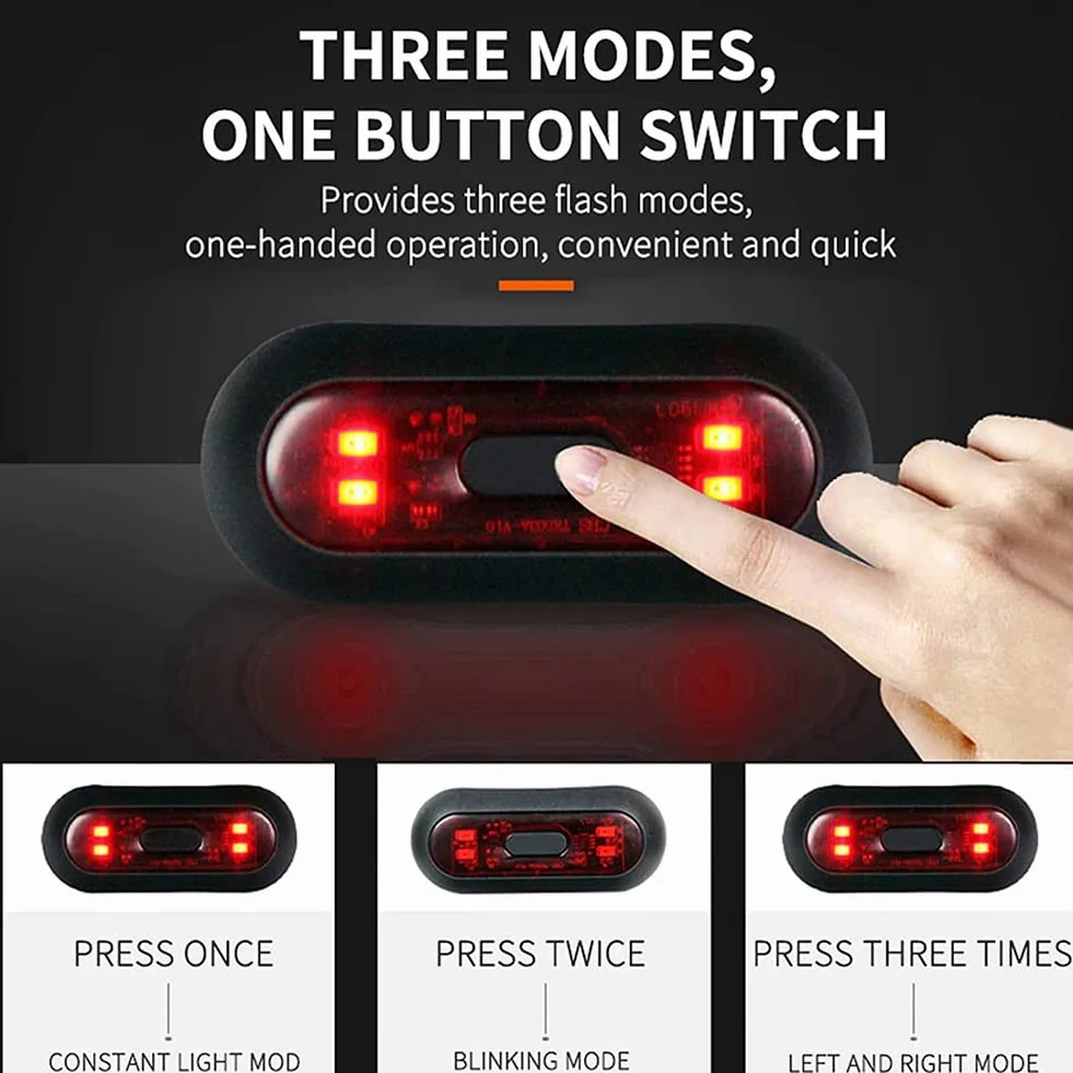 Lumière LED pour casque, feu de freinage pour casque de moto, rechargeable, lumière d'avertissement de sécurité rouge pour la nuit