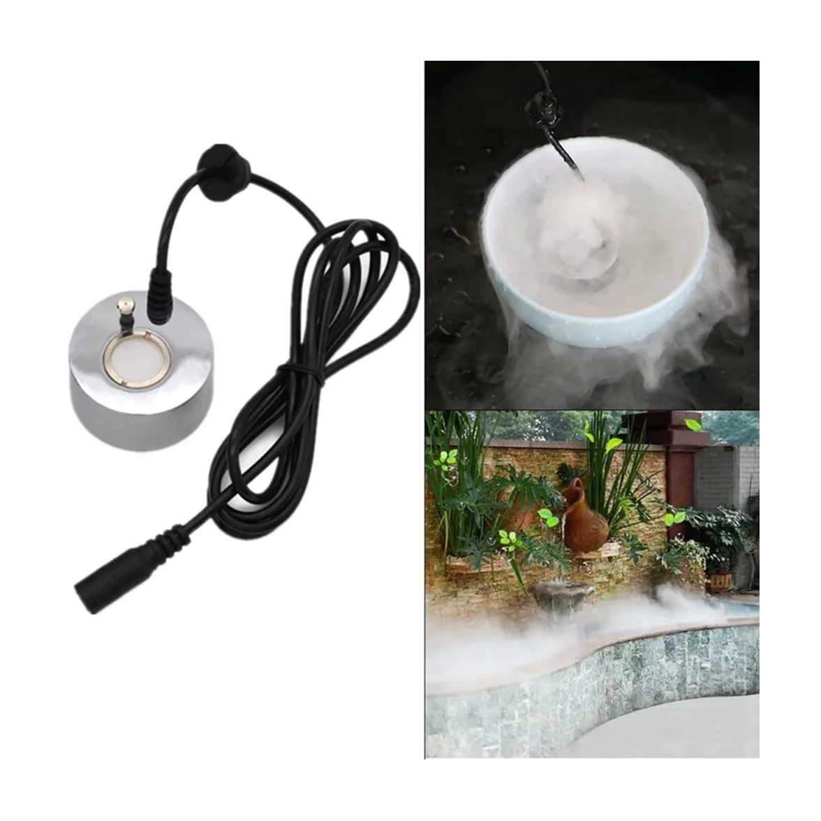 Humidificateur à Ultrasons 3 Pièces Têtes d'Atomisation d'Étang Brouillard Atomiseur EU Plug