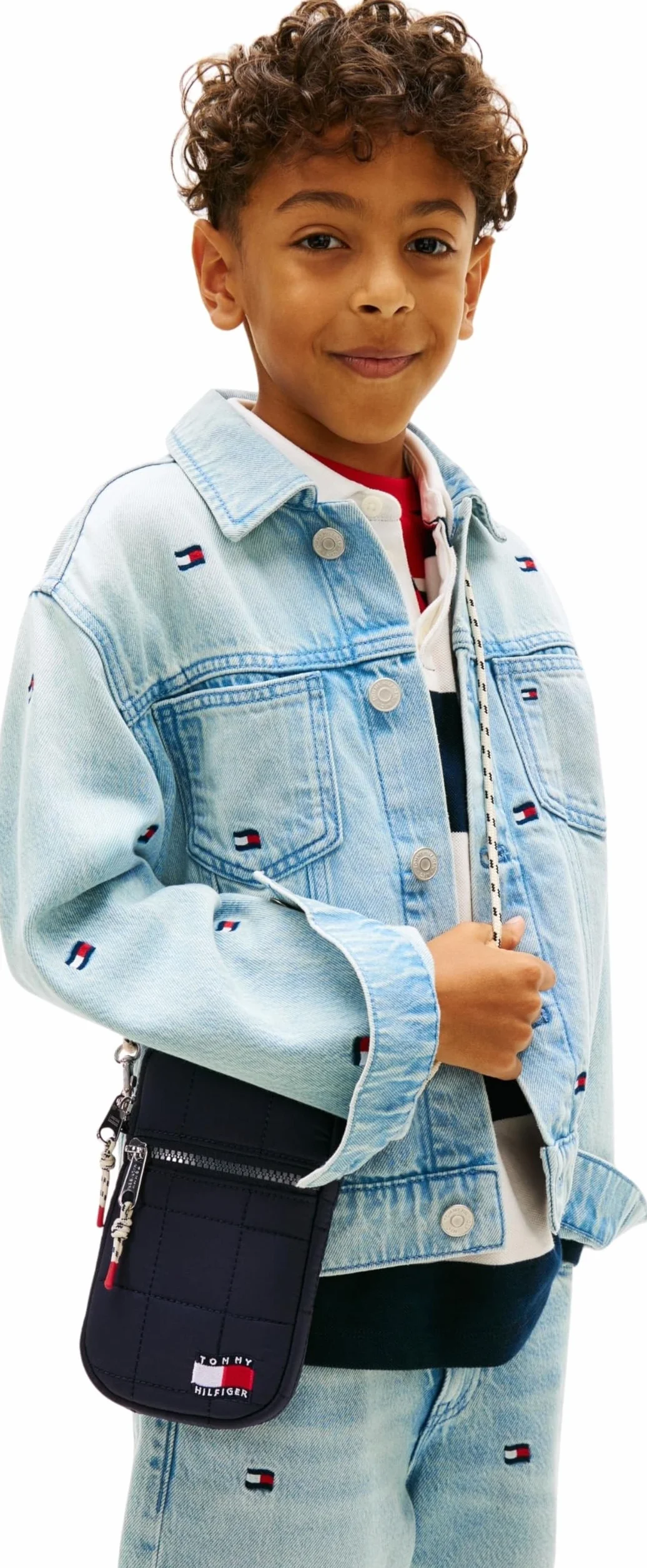 Tommy Hilfiger Wavy Flag Quilted Phone Bag Mixte Enfant Space Blue