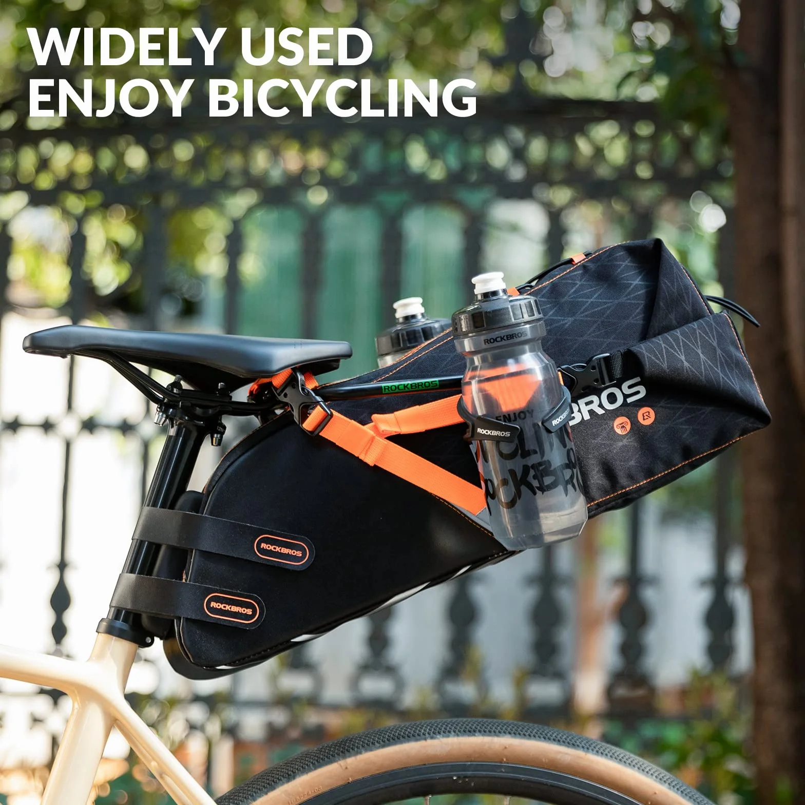 ROCKBROS Support de Porte-Bidon Vélo sous la Selle Porte-Gourde en Alliage d'aluminium pour 2 Bidon Porte-Bouteille Vélo Stable Durable Noir