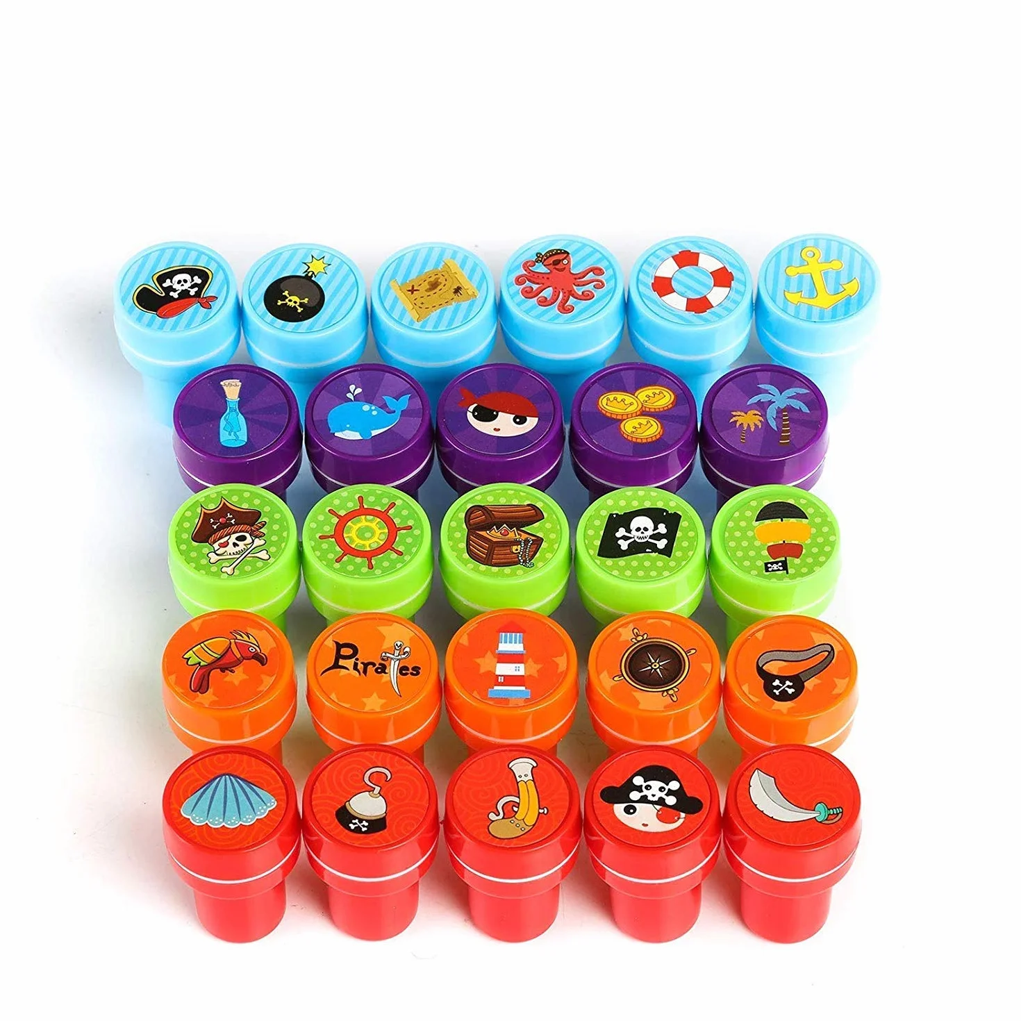 Kesote Lot de 26 tampons encreurs Motif pirates Multicolore