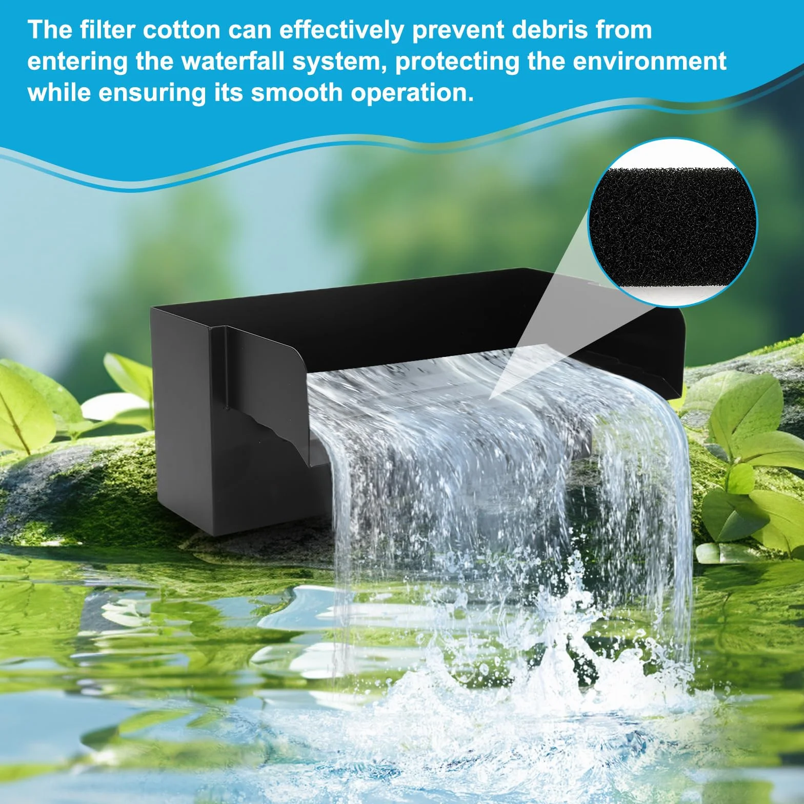 WingFly Cascade Bassin Exterieur 30 cm Acier Inoxydable Pompe 45 W 3000 l/h Fontaine Jardin