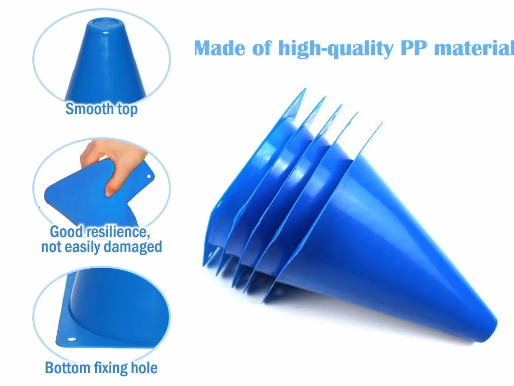 Cônes d'Entraînement 18cm Plastique pour Football, Signalisation, 15 Pièces