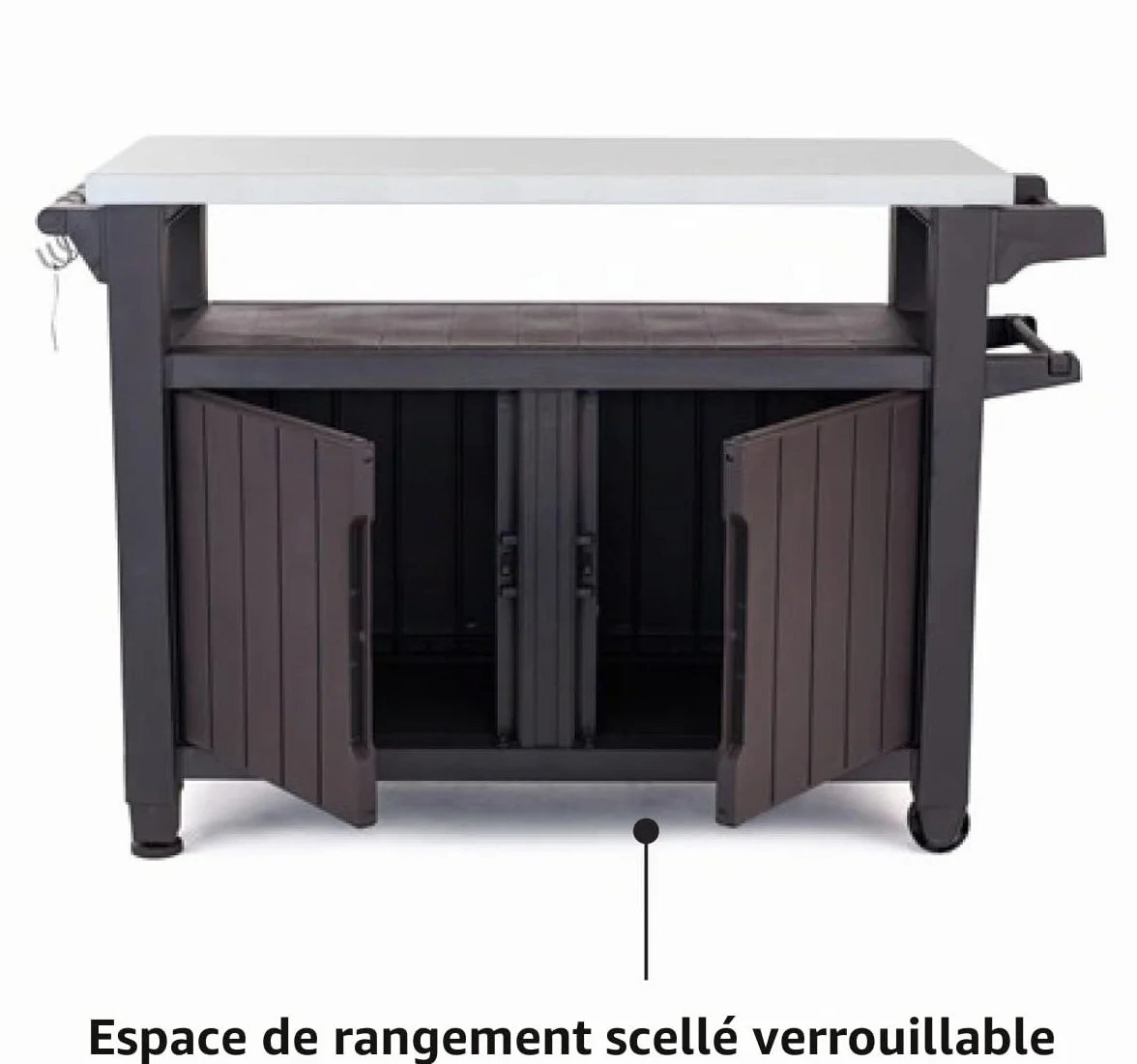 KETER Desserte barbecue gris UNITY XL 207 litrów 134 x 51.7 x 89.6 cm