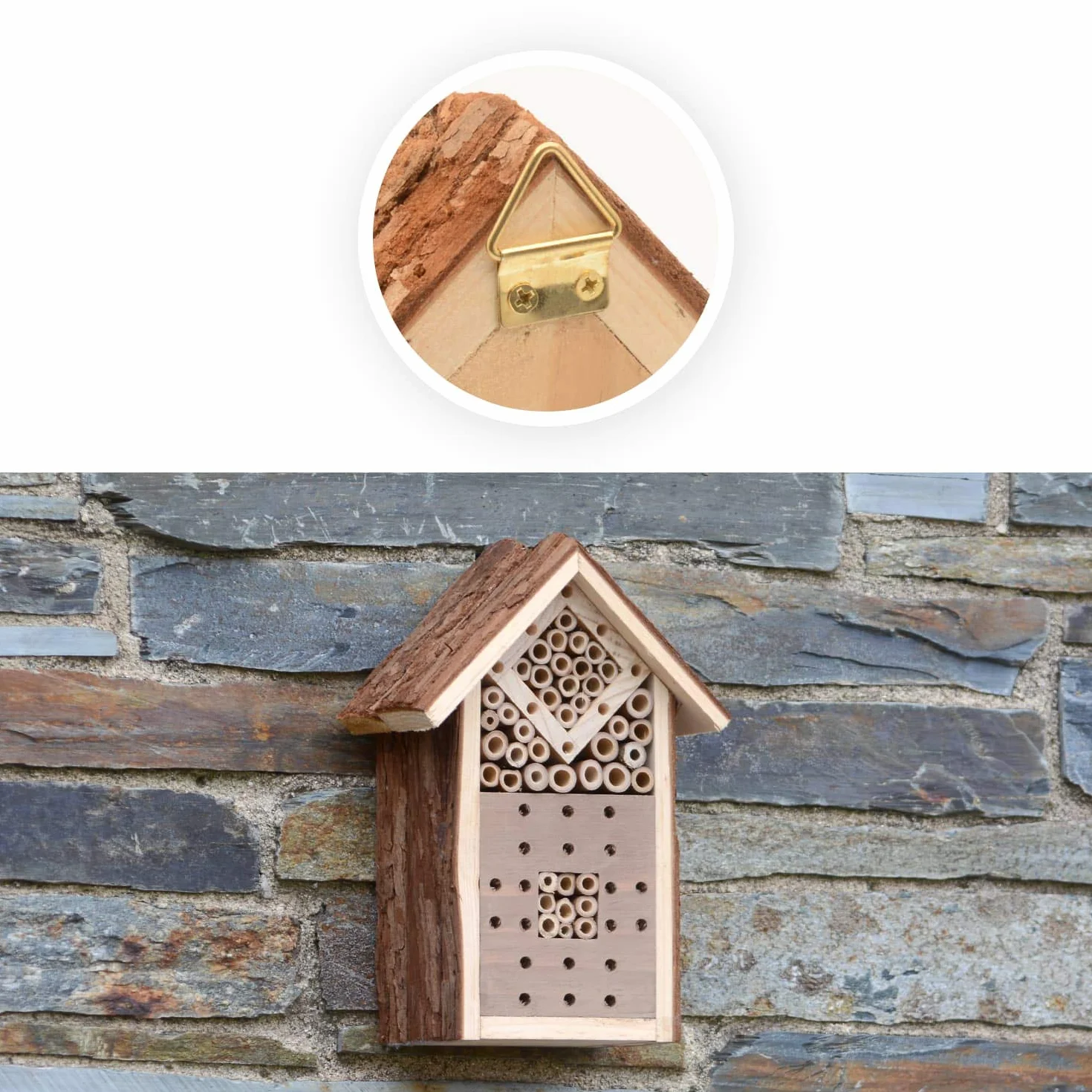CKB LTD Hôtel Insecte en Bois Naturel 16x9x23cm pour Abeilles Coccinelle Papillon