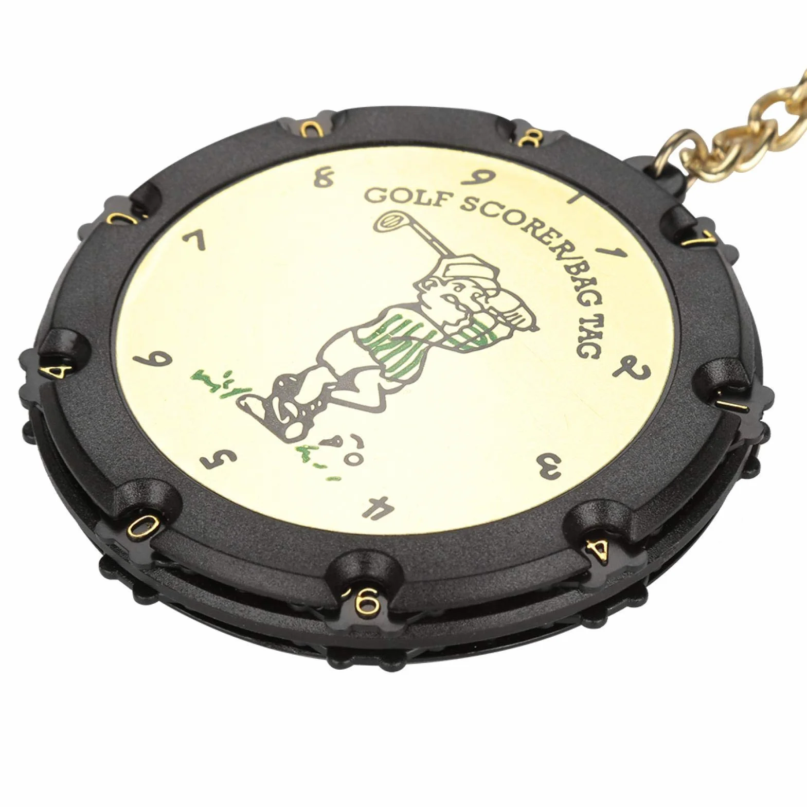 Compteur de score de golf portable 18 trous avec Numbers Wheels Gardien des scores porte-clés