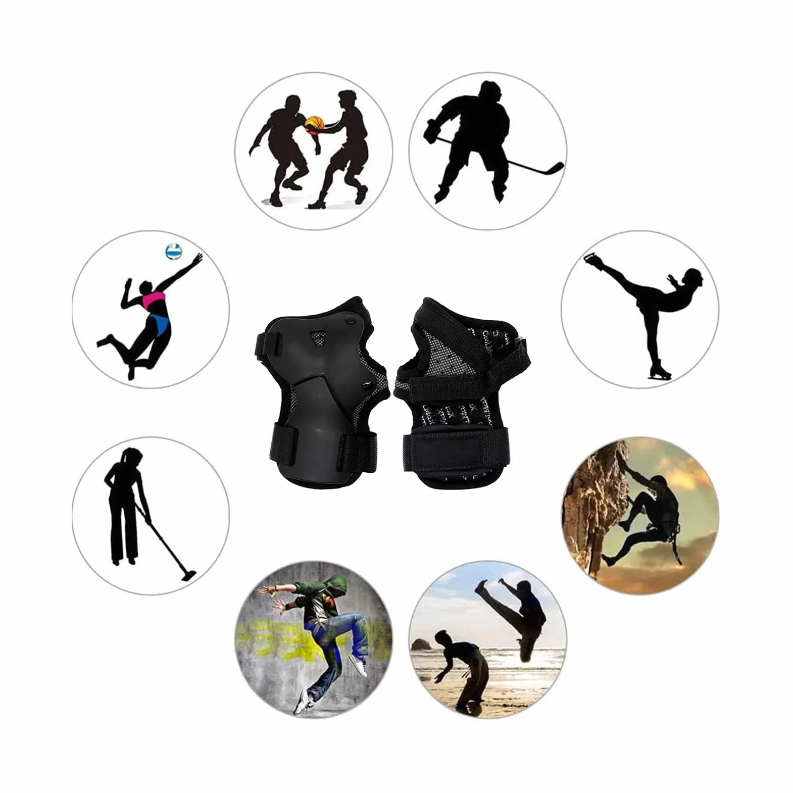 Protection de Poignet Main Support Snowboard Trottinette Planche à roulettes Roller Patin à Glace Cyclisme