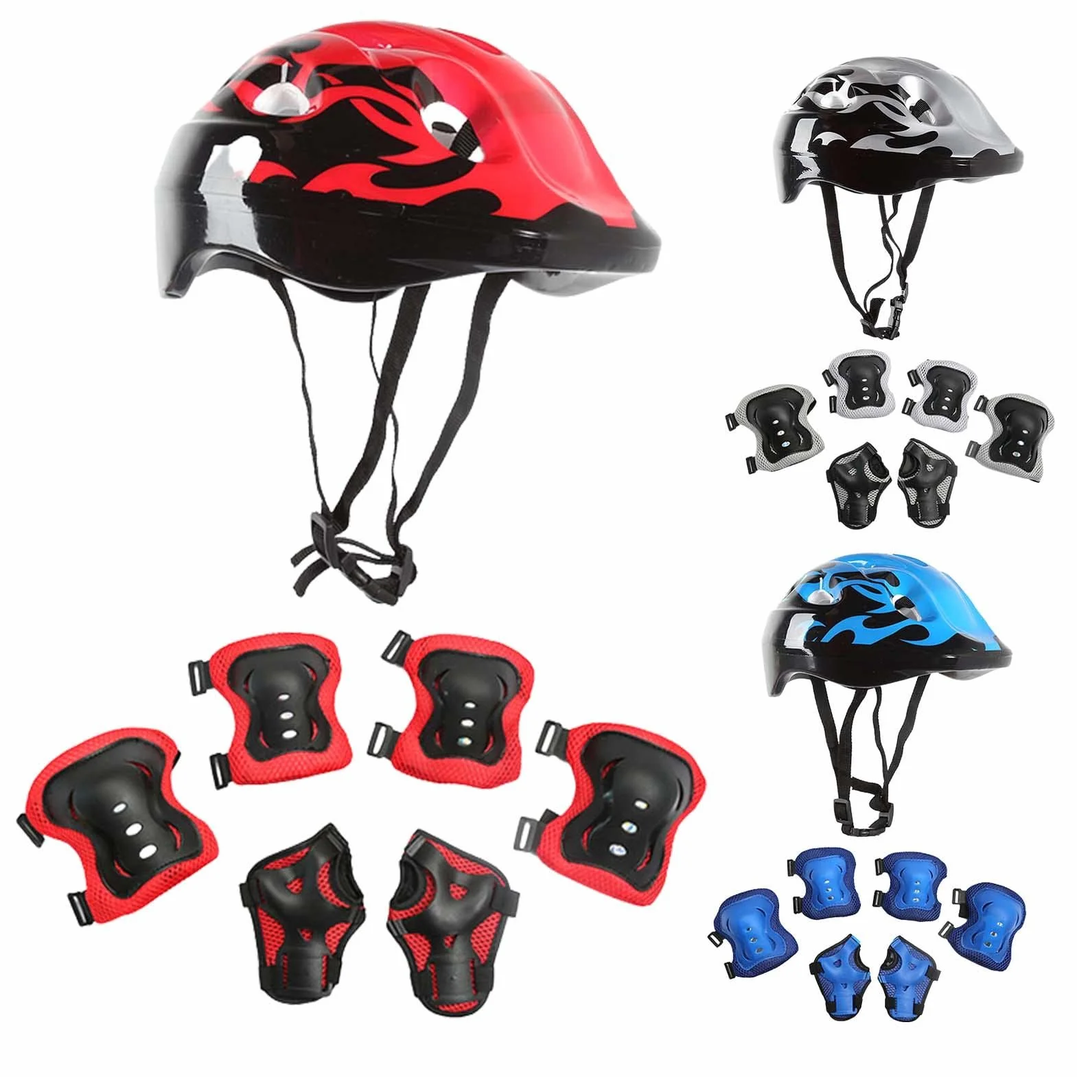 Kit De Protection Roller Enfant - Casque Ajustable Coudières Genouillère Protège-Poignets Ensemble De Protection Enfant, Idéal pour Le Skateboard, Le Vélo, Le Patinage, Le Cyclisme.