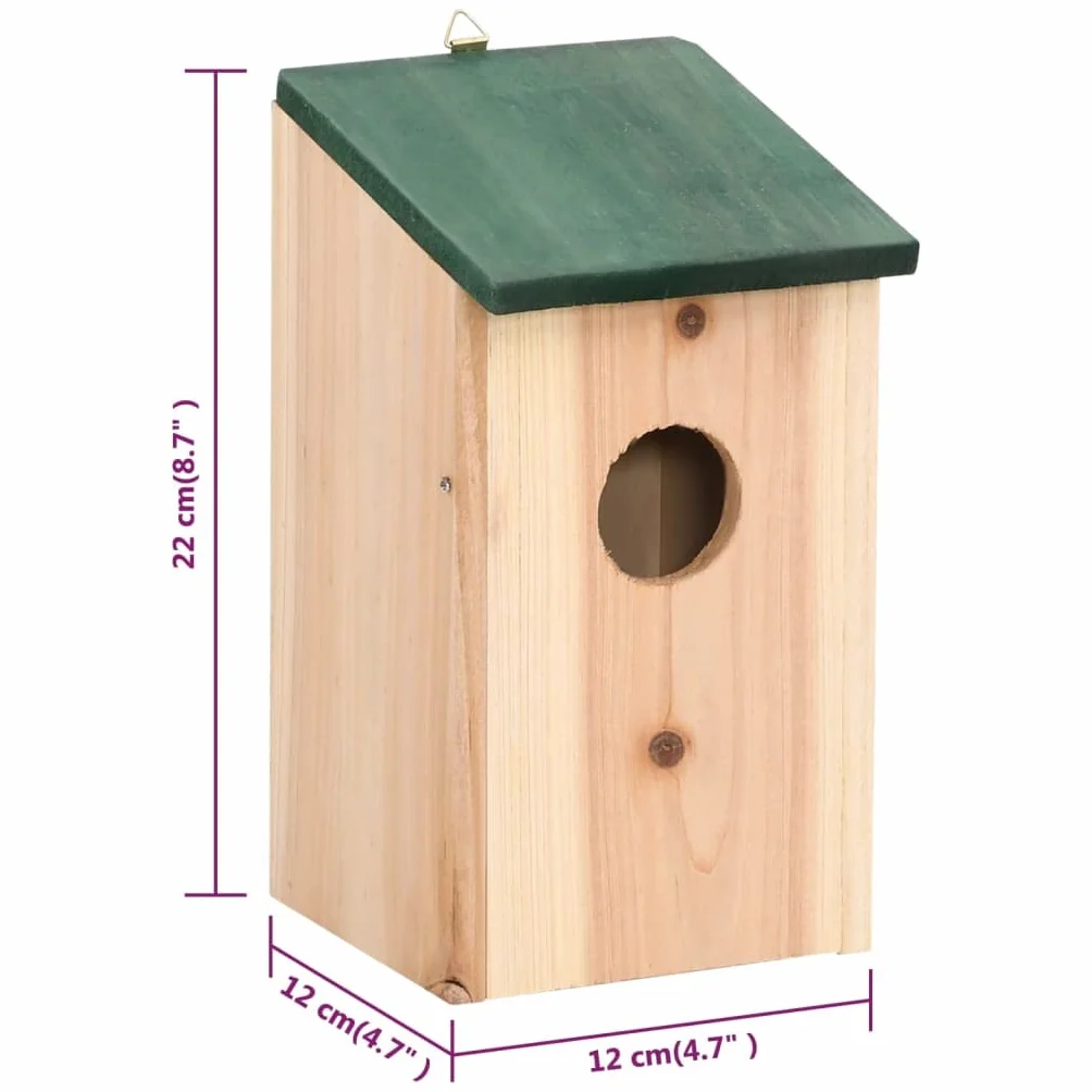 vidaXL 4X Nichoirs en Bois de Pin pour Oiseaux Jardin Extérieur